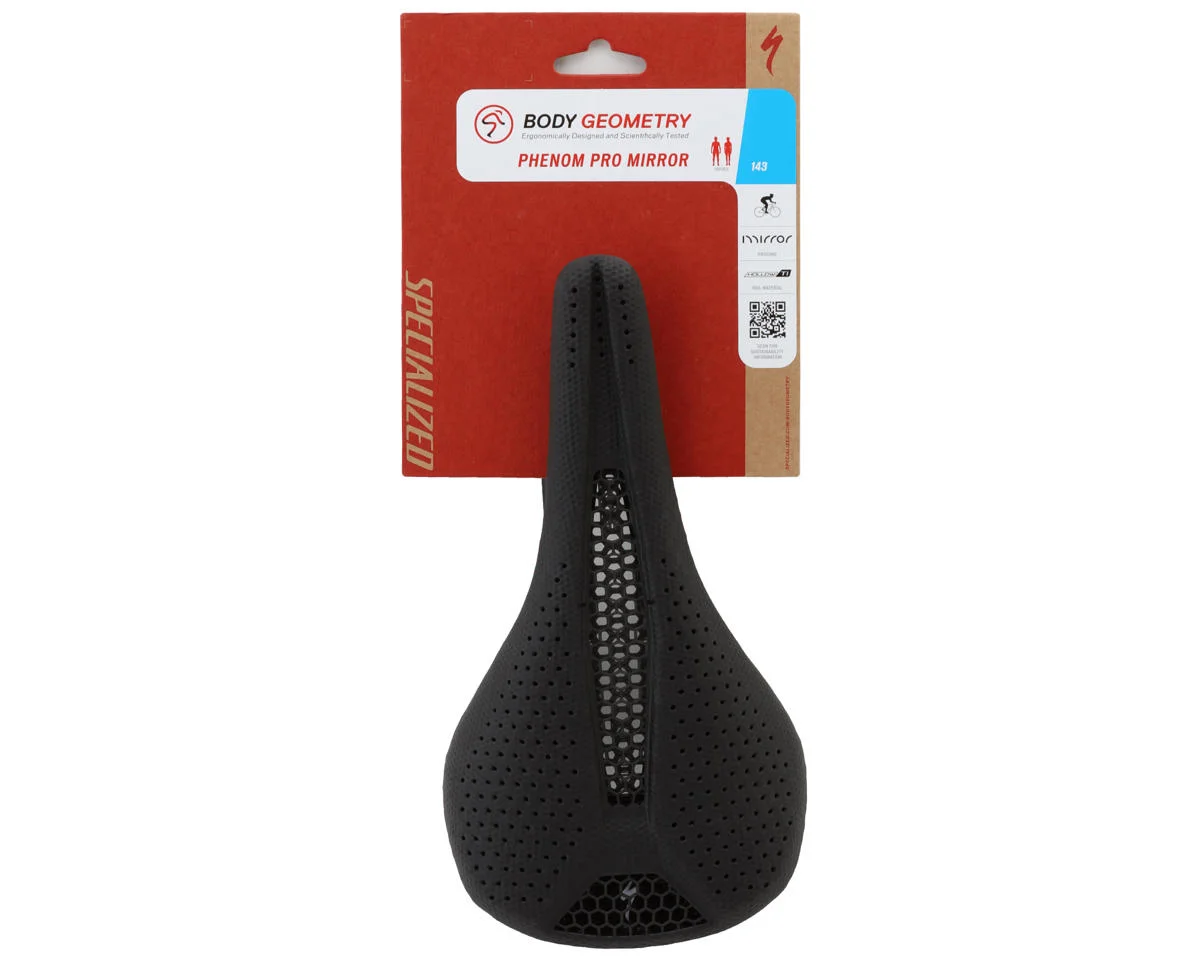 Specialized Phenom Pro Mirror Saddle (Black) (Titanium Rails) (143mm) (3D-Printed) - view 5
